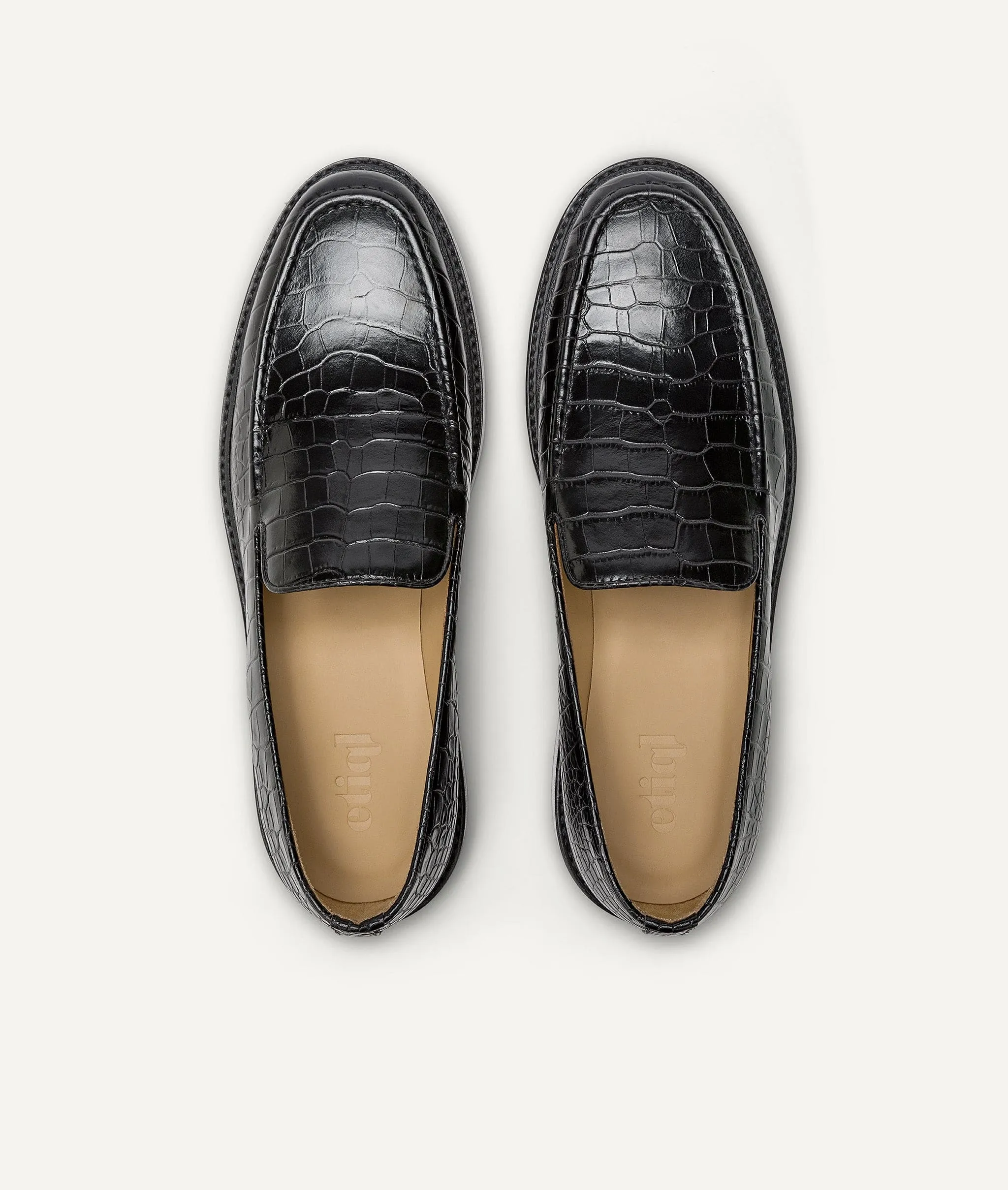 Slipper with Crocodile Pattern in Calf Leather