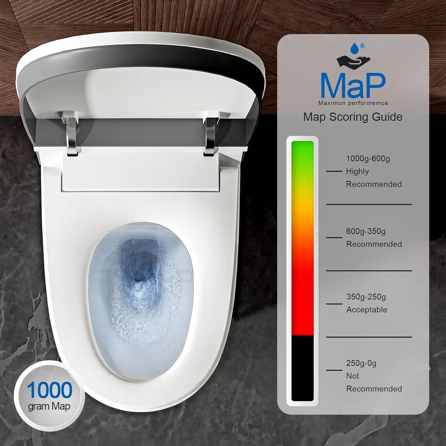 Smart Toilet with Bidet Built in, Heated Bidet, Auto Open/Close Lid, Foot Sensor Operation, Instant Warm Water