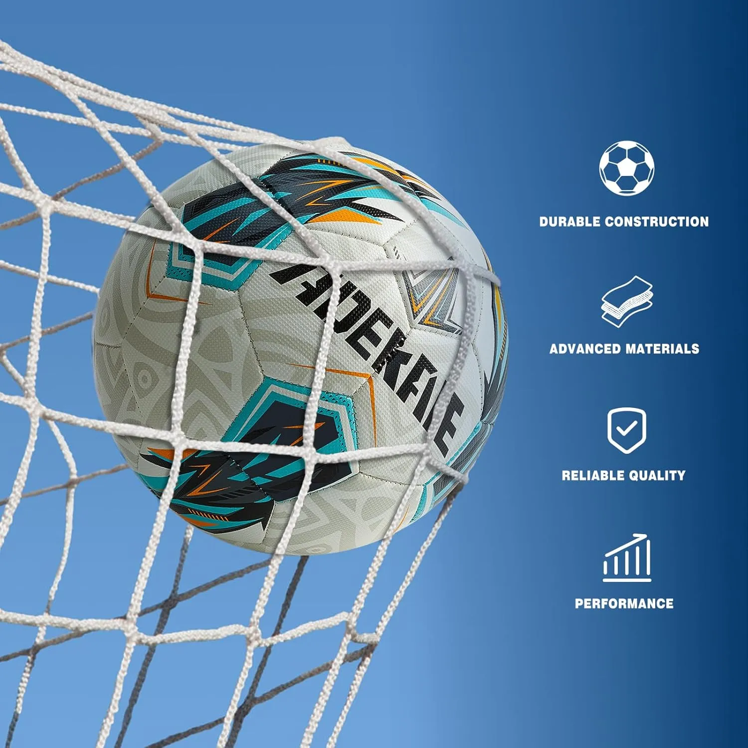 Soccer Balls 4/5, Official Size Soccer Ball, Indoor/Outdoor Normal Soccer, Boys Girls Practice Training Ball with Pump and Needles, Ideal Gift Street Ball Game for Fan