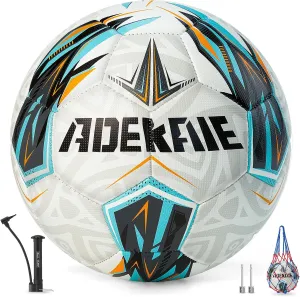 Soccer Balls 4/5, Official Size Soccer Ball, Indoor/Outdoor Normal Soccer, Boys Girls Practice Training Ball with Pump and Needles, Ideal Gift Street Ball Game for Fan