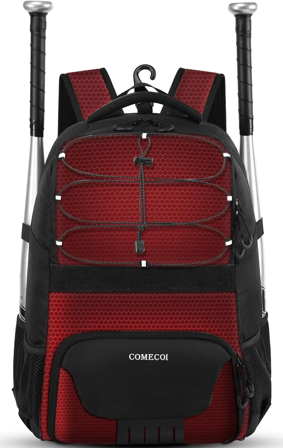 Softball Bag, Lightweight Baseball Backpack with Shoes Compartment, Baseball Bat Bags with Fence Hook for TBall Bat & Equipment, for Batting Mitten, Helmet, for Girls, Boys, Youth, Adults
