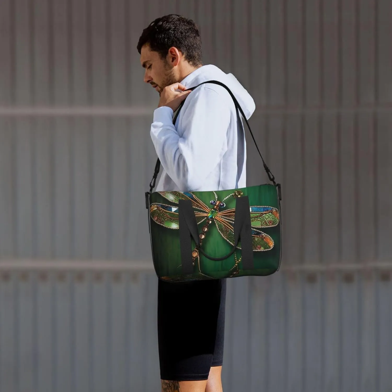 Sports Gym Bag for Women Men Travel Duffel Bag Tote Jewel dragonfly Weekender Bag Canvas Carry on Overnight Bag for Travel Swimming Fitness Workout Sports Duffle Bag