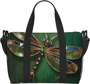 Sports Gym Bag for Women Men Travel Duffel Bag Tote Jewel dragonfly Weekender Bag Canvas Carry on Overnight Bag for Travel Swimming Fitness Workout Sports Duffle Bag