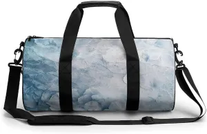 Sports Gym Bag for Women Men Travel Duffel Bag Tote Weekender Bag Blue Frozen Petals Carry on Overnight Bag for Travel Swimming Fitness Workout Sports Duffle Bag
