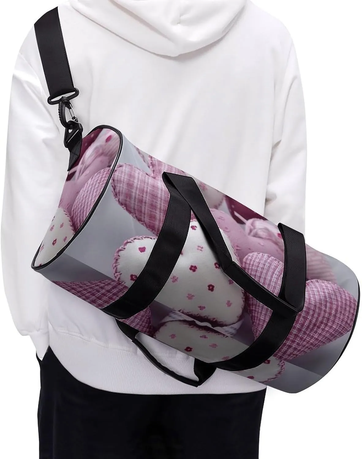 Sports Gym Bag for Women Men Travel Duffel Bag Tote Weekender Bag Lovely Hearts Carry on Overnight Bag for Travel Swimming Fitness Workout Sports Duffle Bag