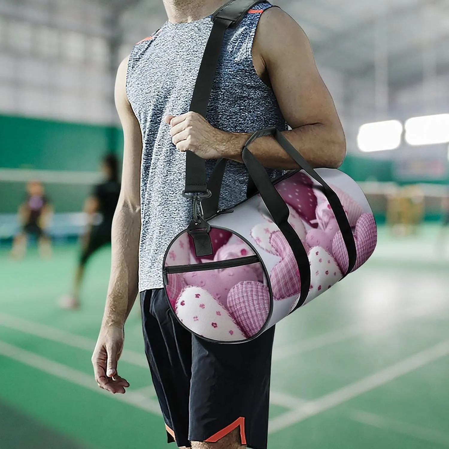 Sports Gym Bag for Women Men Travel Duffel Bag Tote Weekender Bag Lovely Hearts Carry on Overnight Bag for Travel Swimming Fitness Workout Sports Duffle Bag