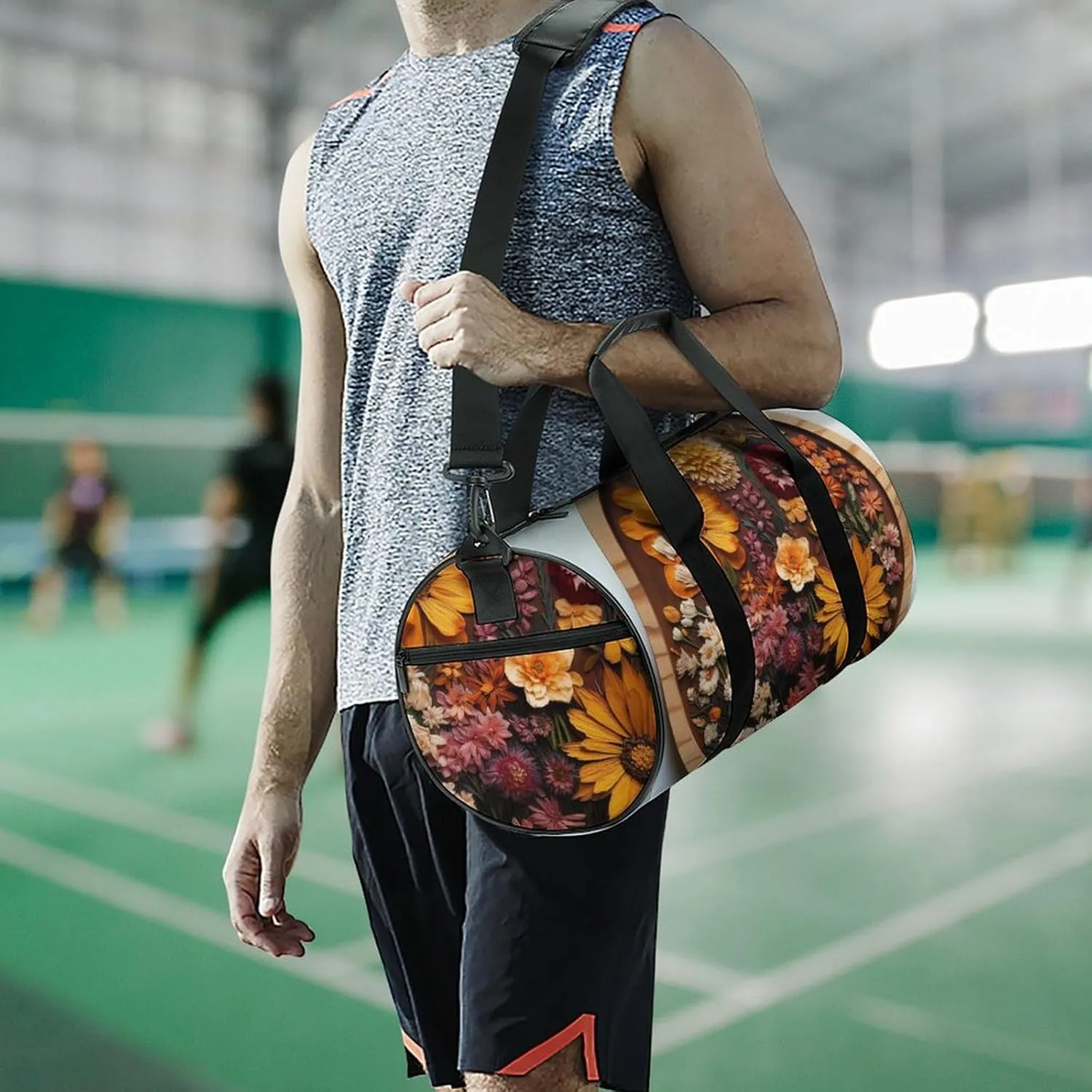 Sports Gym Bag for Women Men Travel Duffel Bag Tote Weekender Bag Specimens of Flowers Carry on Overnight Bag for Travel Swimming Fitness Workout Sports Duffle Bag