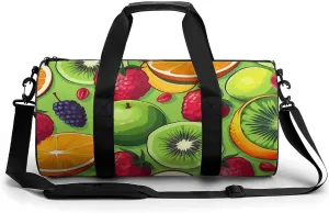 Sports Gym Bag for Women Men Travel Duffel Bag Tote Weekender Bag Various Fruits Carry on Overnight Bag for Travel Swimming Fitness Workout Sports Duffle Bag