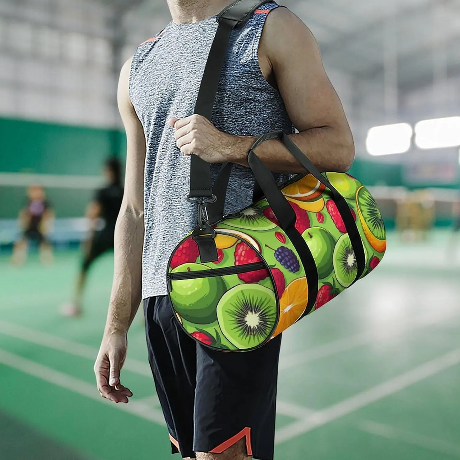 Sports Gym Bag for Women Men Travel Duffel Bag Tote Weekender Bag Various Fruits Carry on Overnight Bag for Travel Swimming Fitness Workout Sports Duffle Bag
