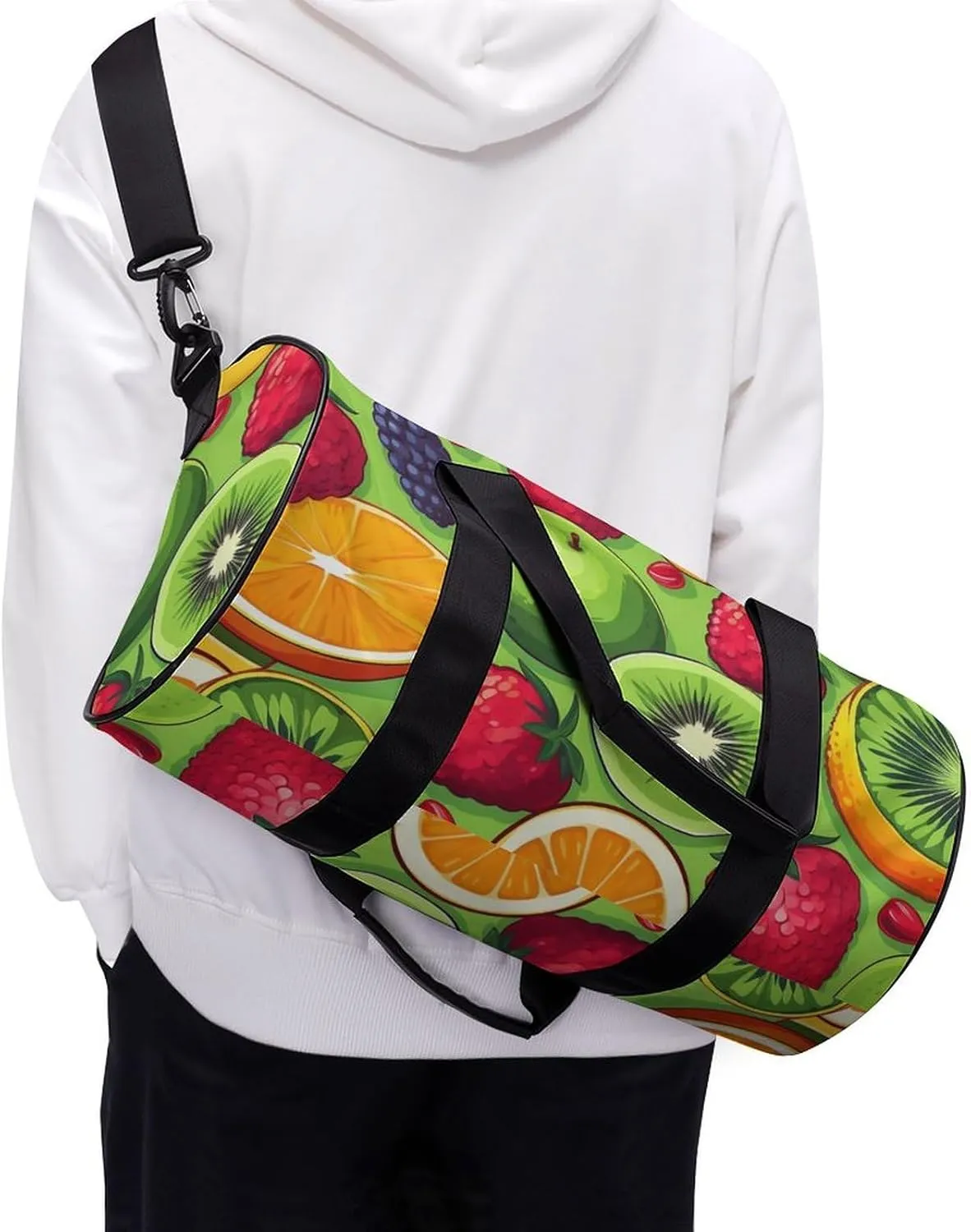 Sports Gym Bag for Women Men Travel Duffel Bag Tote Weekender Bag Various Fruits Carry on Overnight Bag for Travel Swimming Fitness Workout Sports Duffle Bag
