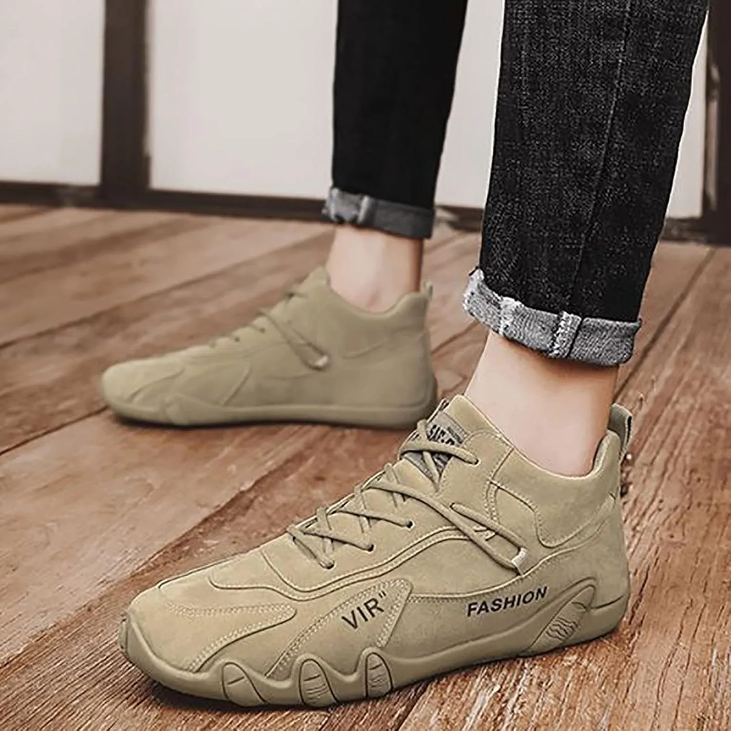 Sports Shoes for Men Popular Labor Work Shoes Wear High Top Board Shoes Casual Leisure Mens Slip on Casual Shoes Size 13 Men'