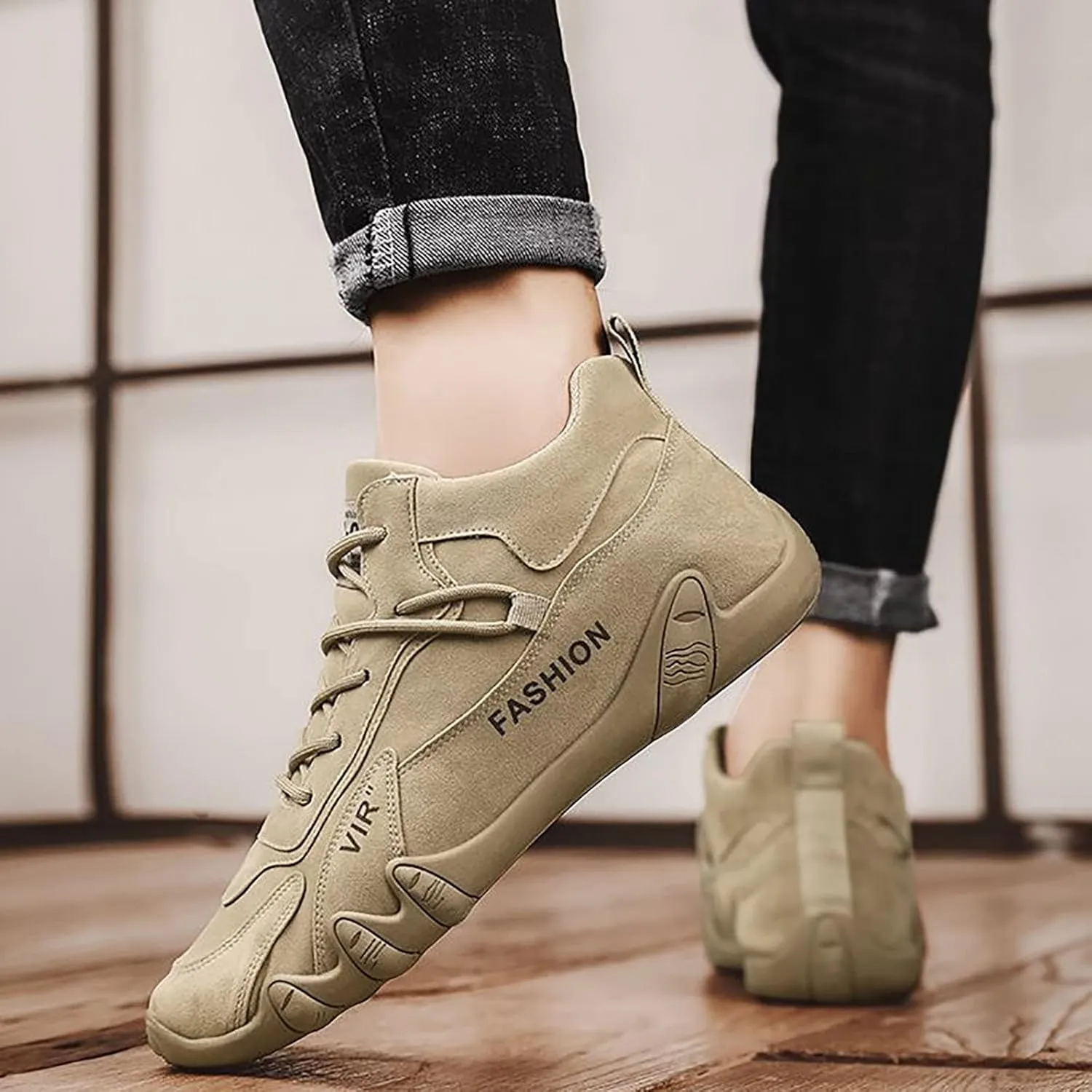 Sports Shoes for Men Popular Labor Work Shoes Wear High Top Board Shoes Casual Leisure Mens Slip on Casual Shoes Size 13 Men'