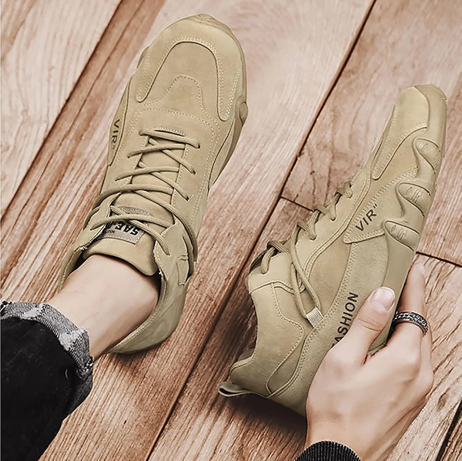 Sports Shoes for Men Popular Labor Work Shoes Wear High Top Board Shoes Casual Leisure Mens Slip on Casual Shoes Size 13 Men'
