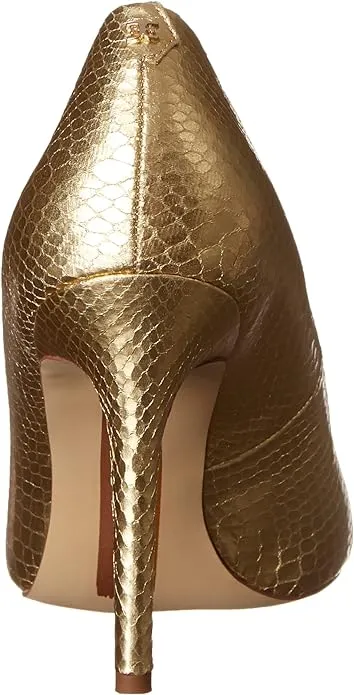 Stiletto Gold On Sam Heeled Pointed Edelman On-demand shipping Dress Wide Hazel Early-bird special Toe Pumps Slip