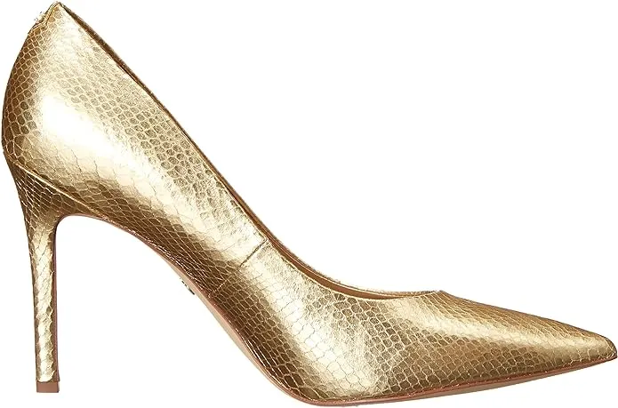 Stiletto Gold On Sam Heeled Pointed Edelman On-demand shipping Dress Wide Hazel Early-bird special Toe Pumps Slip
