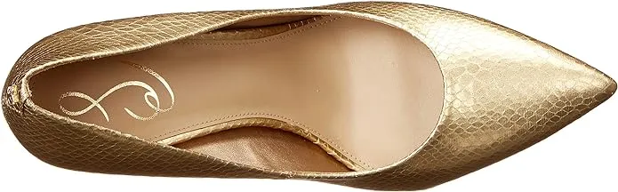 Stiletto Gold On Sam Heeled Pointed Edelman On-demand shipping Dress Wide Hazel Early-bird special Toe Pumps Slip