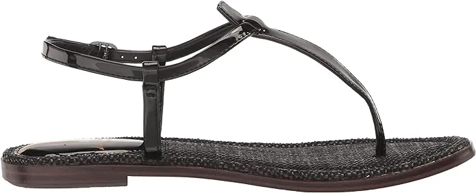 Strap Black Ankle Patent Value for money Edelman On-time delivery Sam Gigi Croco Embossed Thong Flats Sandals