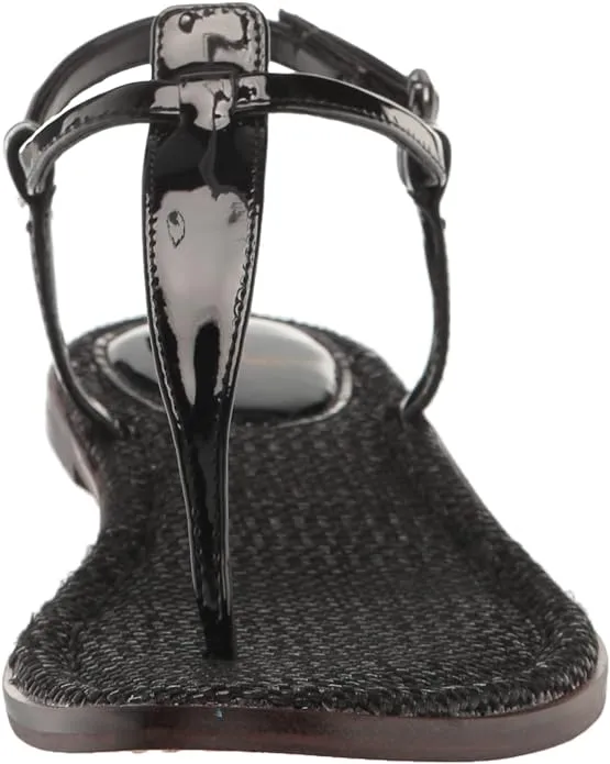 Strap Black Ankle Patent Value for money Edelman On-time delivery Sam Gigi Croco Embossed Thong Flats Sandals