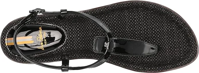 Strap Black Ankle Patent Value for money Edelman On-time delivery Sam Gigi Croco Embossed Thong Flats Sandals
