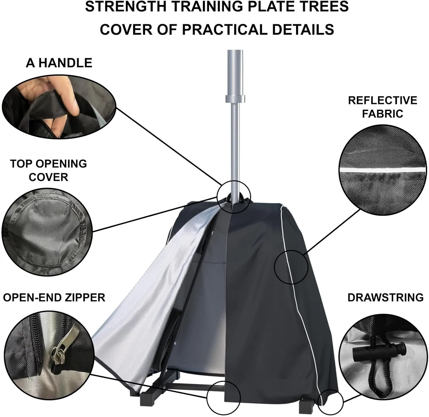 Strength Training Plate Tree Cover, Barbell Weight Rack Cover, For Home Gym CAP Triangle Barbell Weight Rack, Strength Training Tree Weight Plate Rack (Cover Only)