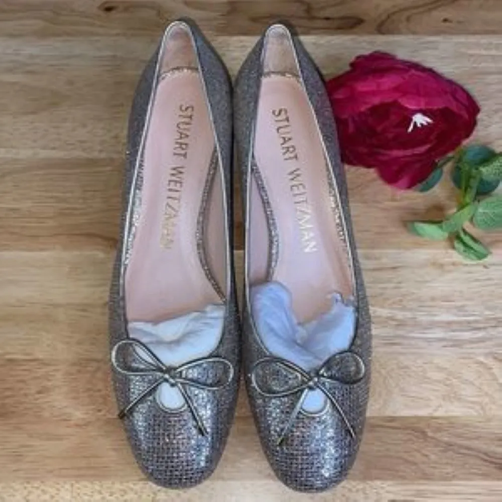 Stuart Weitzman Leather Gabby Bow Pumps-8M