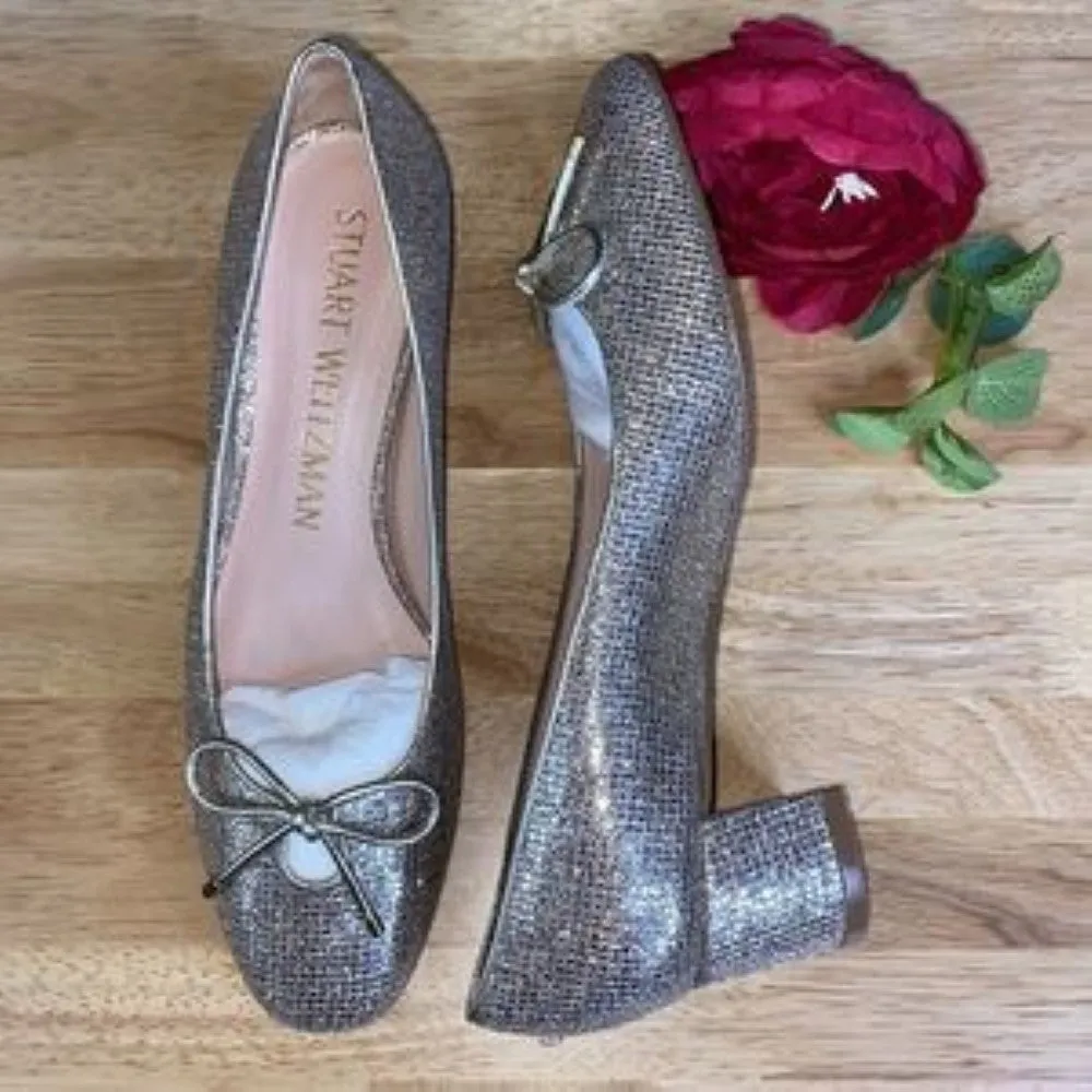 Stuart Weitzman Leather Gabby Bow Pumps-8M
