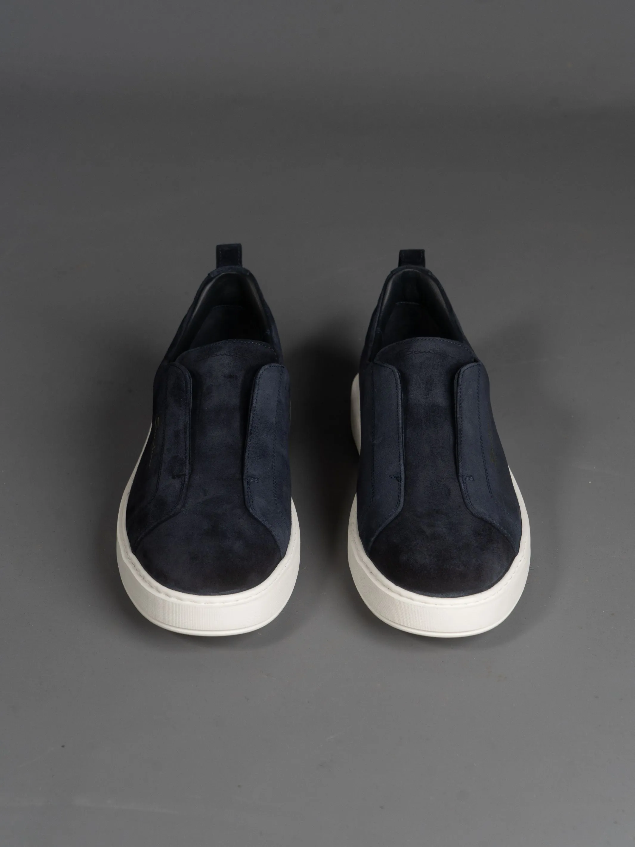 Suede Slip-on Sneakers - Navy