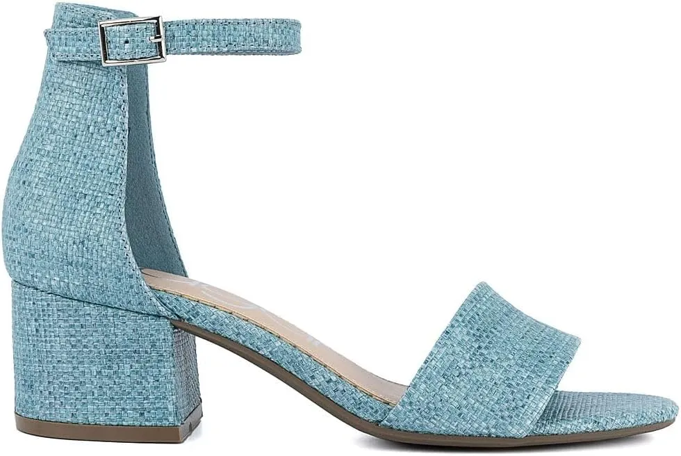 Sugar Women's Block Heel Sandals – Open Toe, Ankle Strap, Comfortable Dress Shoes for Weddings & Casual Wear