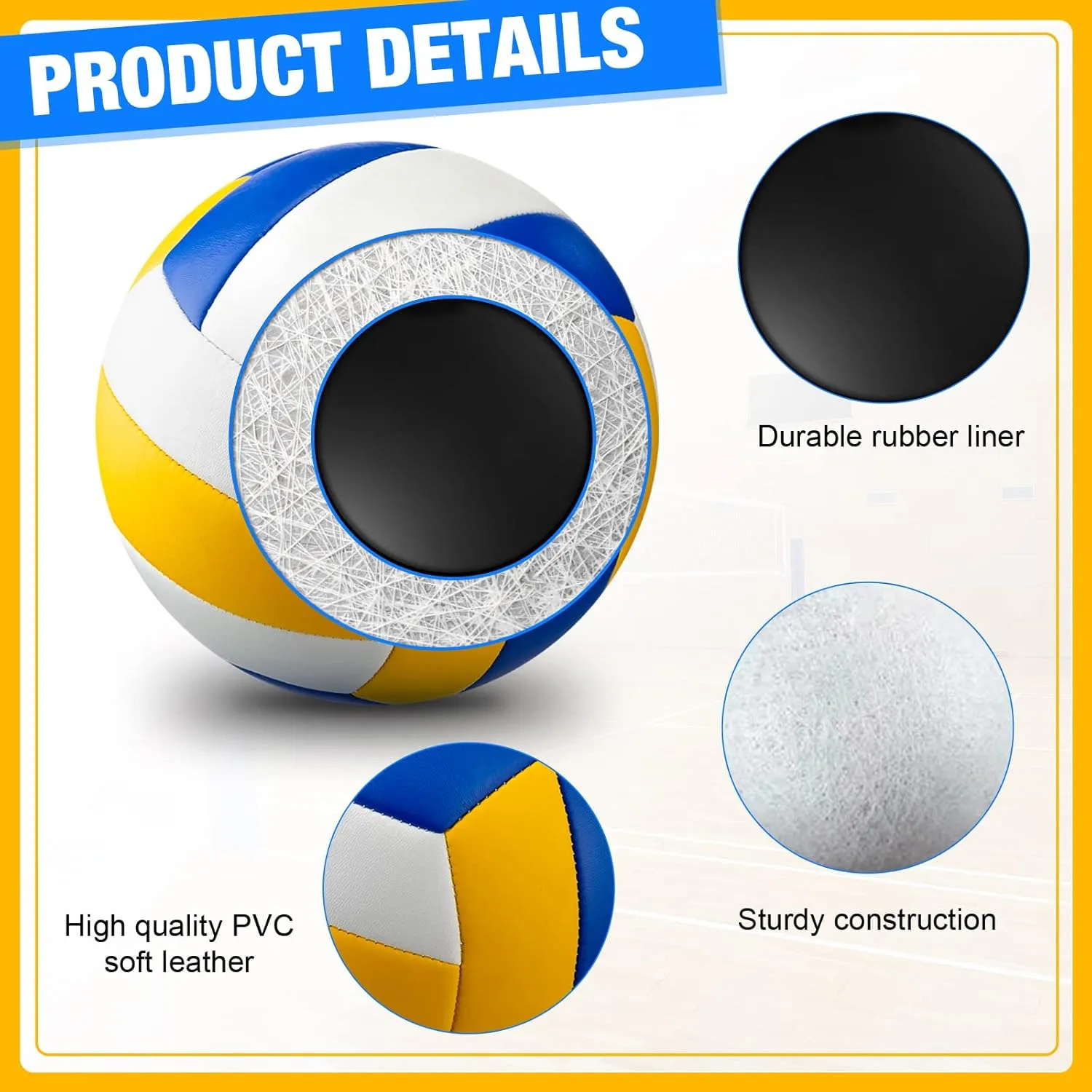 Syhood 10 Pcs Official Size 5 Volleyballs, Soft Beach Volley Ball with Pump Needle, Indoor Outdoor Volleyball for Girls Youth Adult Beach Sand Pool Water Game and Gym