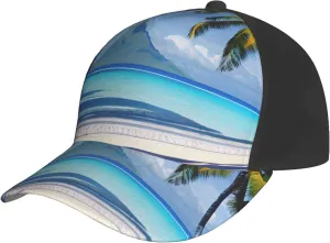 Tahiti Beaches Print Baseball Cap for Men and Women – Curved Brim, Perfect for Outdoor, Sports, Travel, and Four Seasons Black