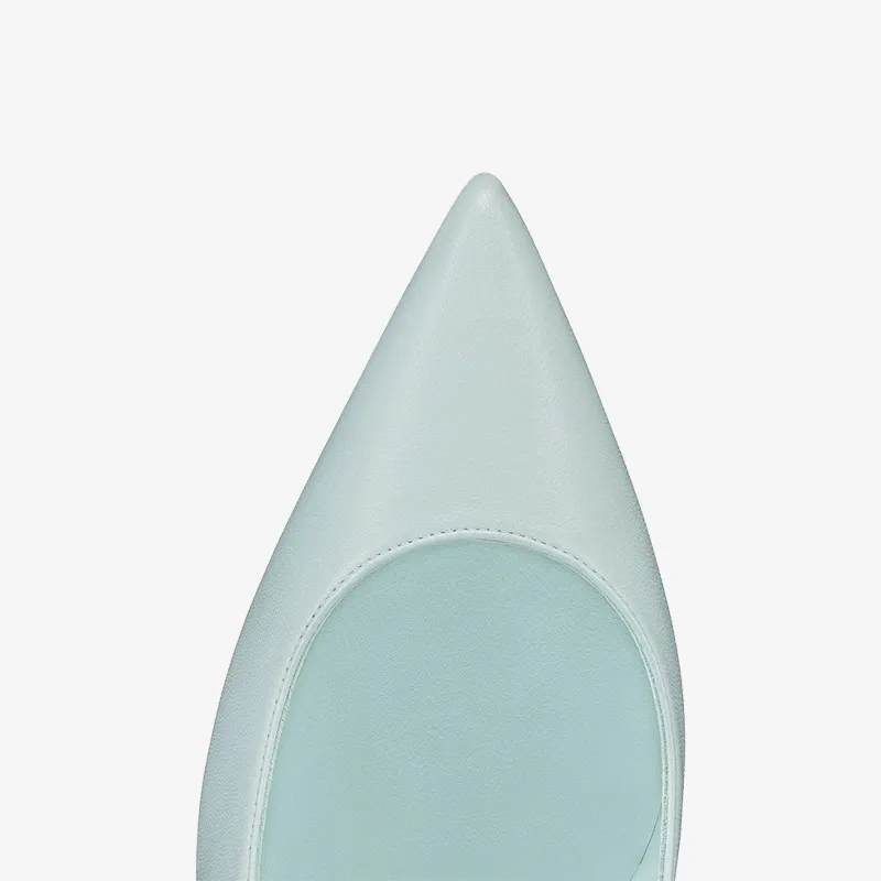 Teal Pump with Golden Ginkgo Leaf Heel