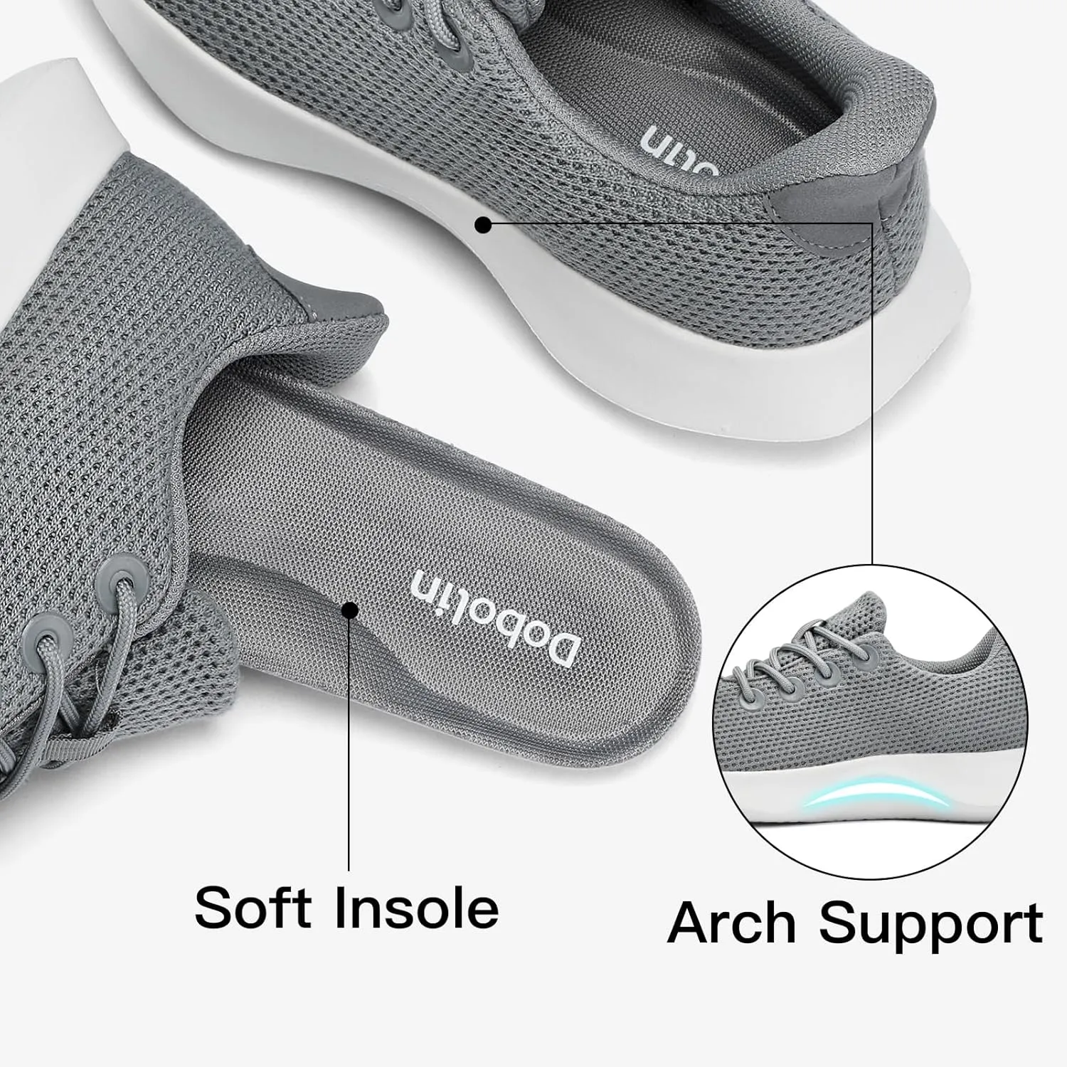 Tennis Shoes Womens Slip on Walking Sneakers for Women with Arch Support