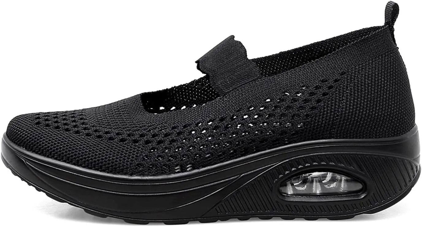Touchmosees Women's Daily Walker Air Cushion Orthopedic Diabetic-Friendly Wedge Sneaker