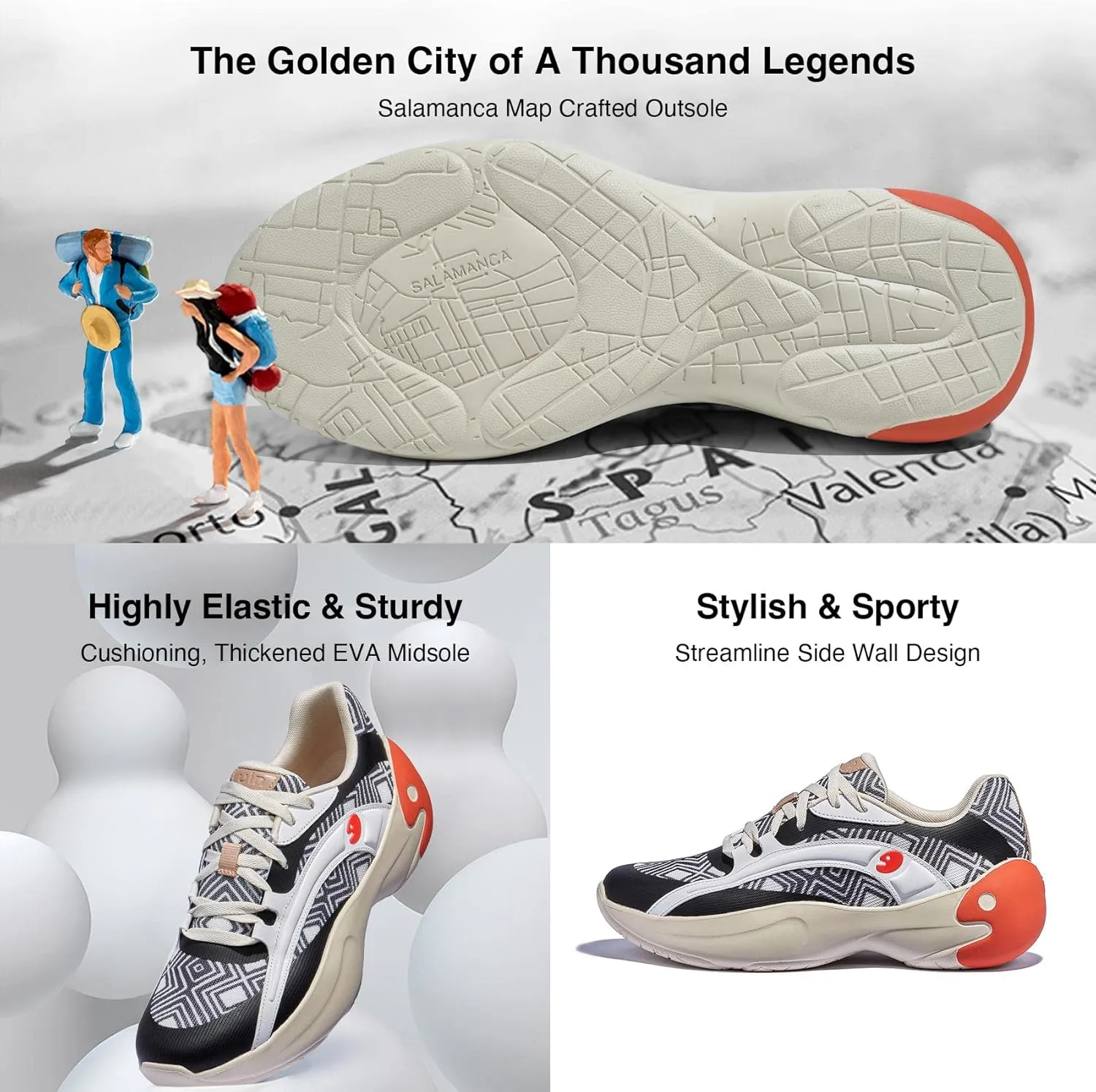 UIN Men's Art Travel Walking Shoes Slip On Casual Lightweight Wide Toe Comfort Fashion Sneaker Salamanca