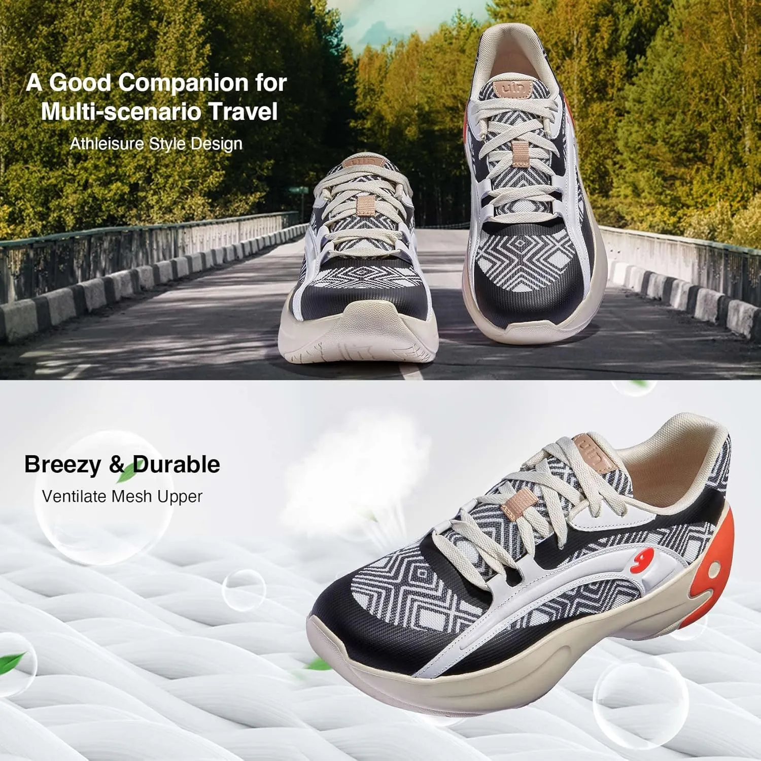 UIN Men's Art Travel Walking Shoes Slip On Casual Lightweight Wide Toe Comfort Fashion Sneaker Salamanca