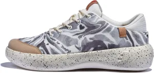UIN Women's Art Painted Fashion Sneaker Wide Toe Lace-up Lightweight Comfort Walking Travel Shoes Bartello