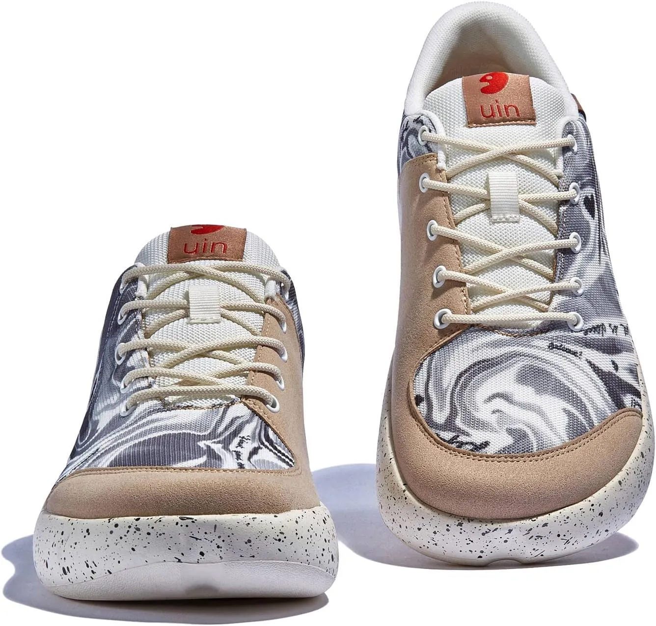 UIN Women's Art Painted Fashion Sneaker Wide Toe Lace-up Lightweight Comfort Walking Travel Shoes Bartello