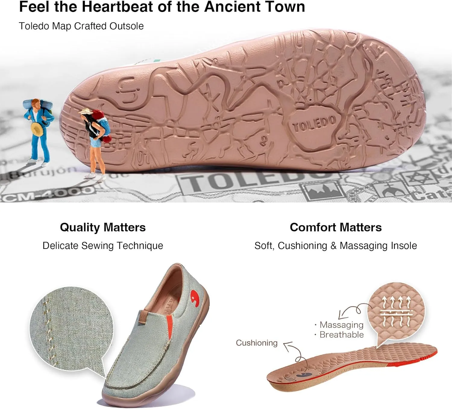 UIN Women's Art Travel Shoes Slip On Casual Loafers Lightweight Comfort Fashion Sneaker Nerja