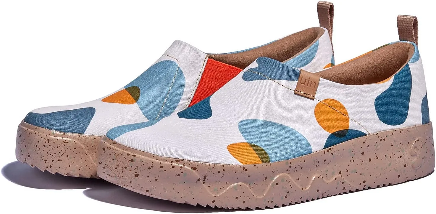 UIN Women's Art Travel Walking Shoes Slip On Casual Lightweight Wide Toe Fashion Sneaker Toledo Ⅸ