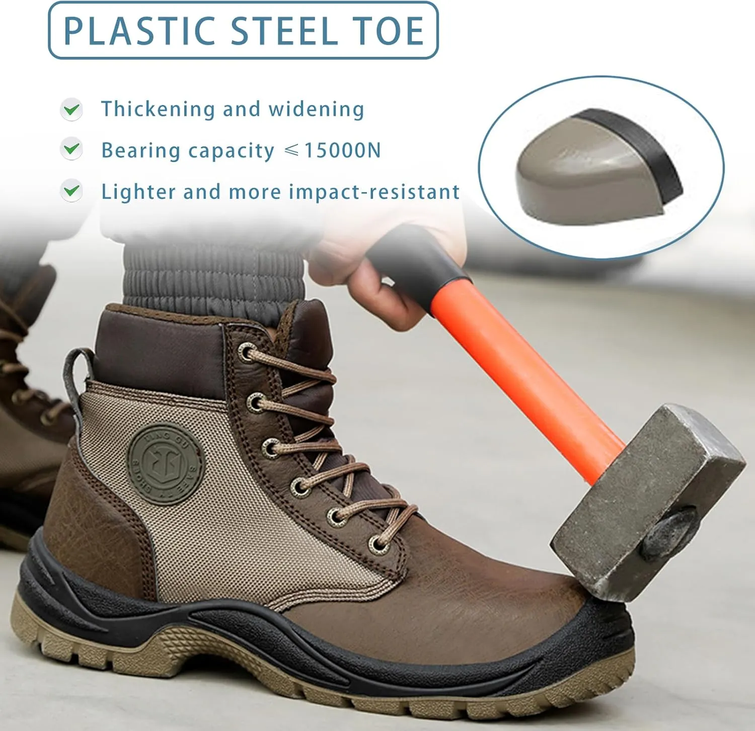 Unisex Steel Toe Shoes Safety Shoes, Anti-Smash & Puncture Work Shoes, Industry Construction Composite Toe Work Sneakers, Fashionable Safety Footwear, Soft Comfortable Breathable