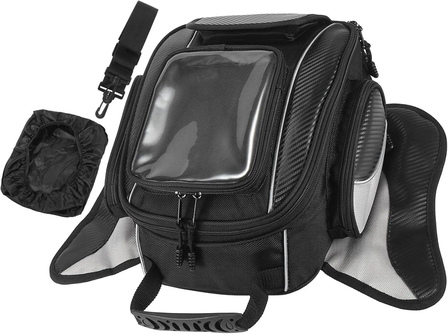 Universal Motorcycle Magnetic Tank Tool Bag Fuel Saddlebag with Strap Waterproof Black Item Replacement