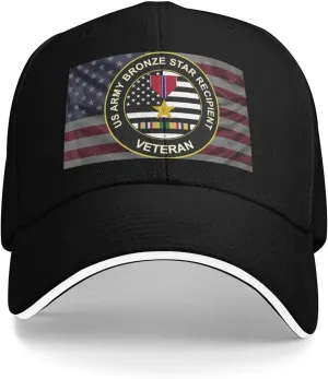 US Army Bronze Star Medal Recipient Desert Storm Veteran Service Ribbon Baseball Cap Classic Adjustable Fashion Casquette Hat for Men and Women