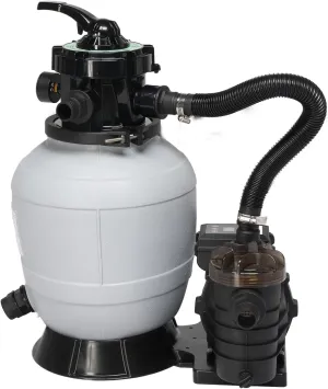 VINGLI Sand Pool Filter 12in Tank with A 1/2HP Pool Pump 115V,24H Timer Above Ground Inground Swimming Pool Pump with Filter Basket,Max 2642GPH