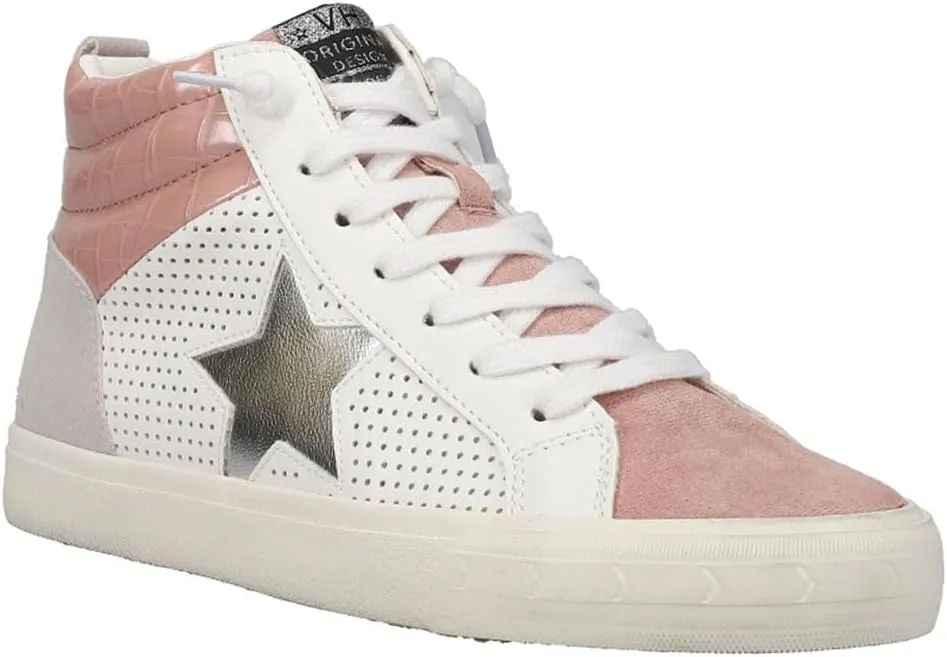 Vintage Havana Womens Lester Perforated High Slip On Sneakers Shoes Casual - Pink