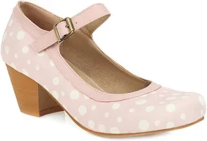 VOKLIN Women's Ladies Retro Mary Jane Pumps Round Toe Ankle Strap Chunky Block Mid Heel Oxford Dress Shoes