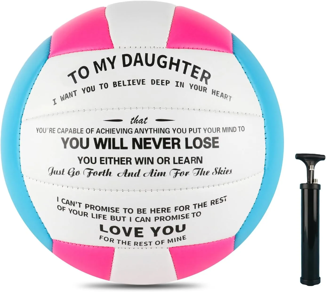Volleyball Gift for Daughter Personalized Indoor Outdoor Sports Balls,Engraved Message Volleyballs Official Size 5 Birthday Presents from Mom Dad,with Pump