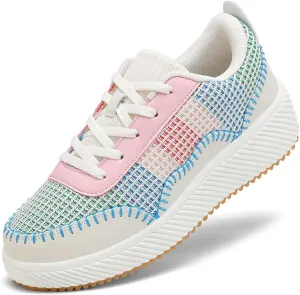 VZQ Women's Platform Sneakers Comfortable Lightweight Casual Chunky Fashion Sneaker with Breathable Uppers Walking Shoes