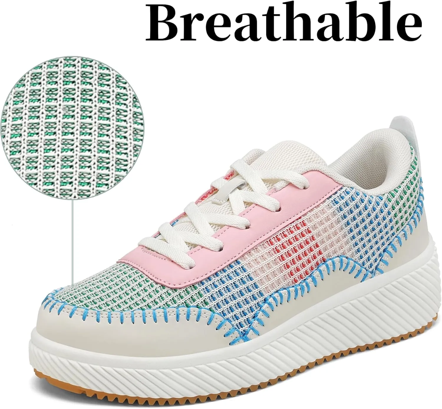 VZQ Women's Platform Sneakers Comfortable Lightweight Casual Chunky Fashion Sneaker with Breathable Uppers Walking Shoes