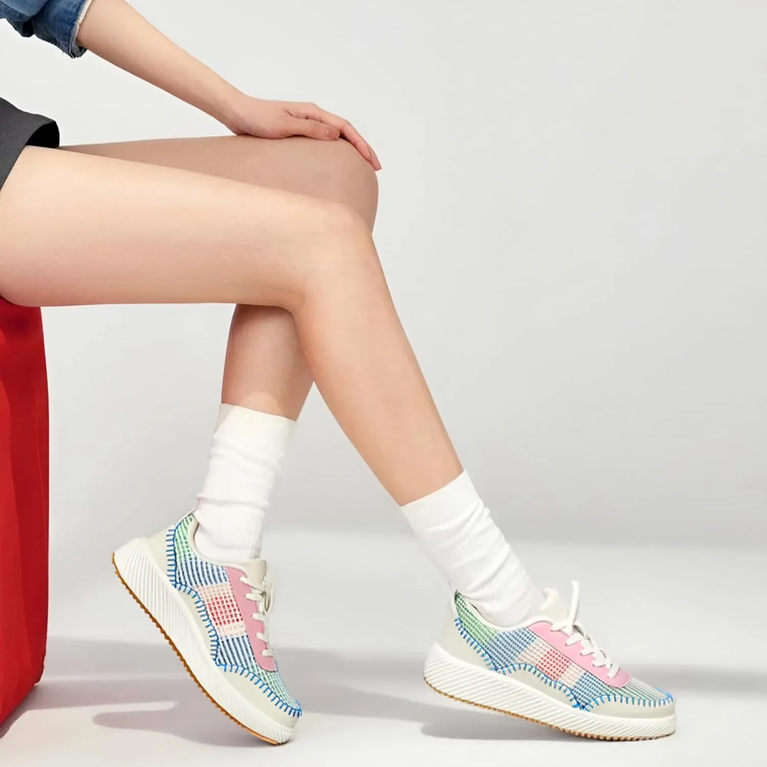 VZQ Women's Platform Sneakers Comfortable Lightweight Casual Chunky Fashion Sneaker with Breathable Uppers Walking Shoes