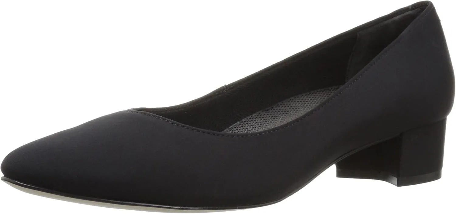 Walking Cradles Women's Heidi Pump, Black Micro Leather, 7 XW US